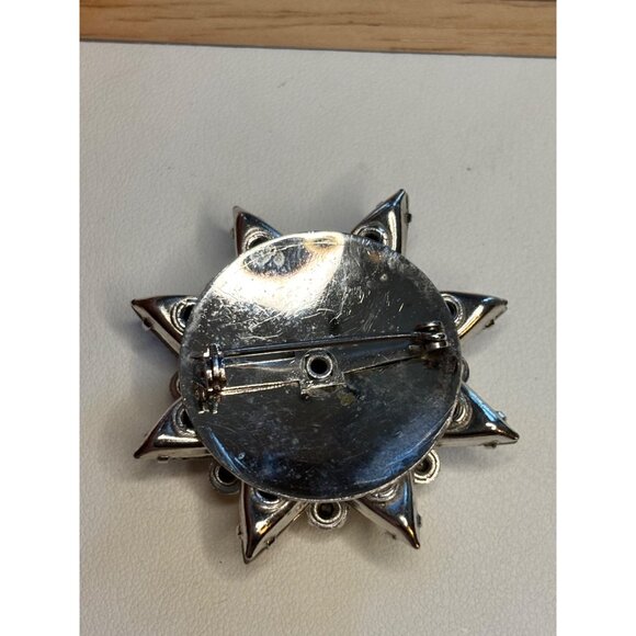 Vintage Rhinestone Starburst Brooch clear stones - Picture 4 of 5